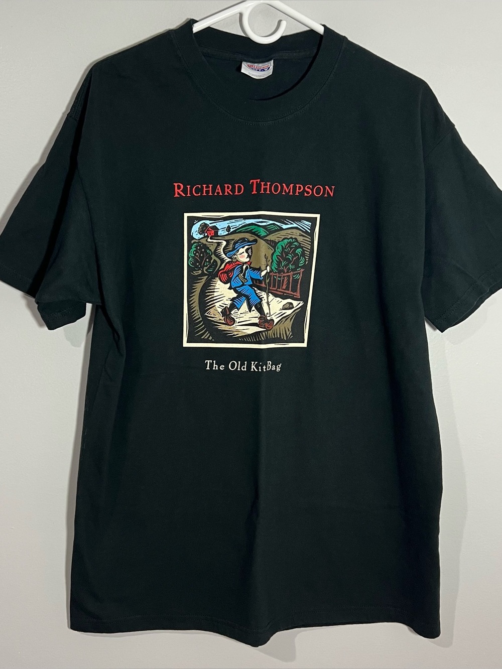 Vintage Richard Thompson The Old Kit Bag Black Short Sleeve T-Shirt Adult Large